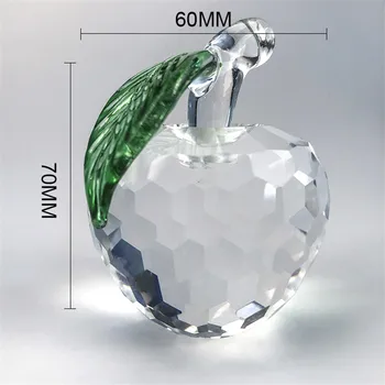 

Clear Color 10pcs 50mm Or 60mm Crystal Apple Paperweight Craft Glass Gift Home Decoration