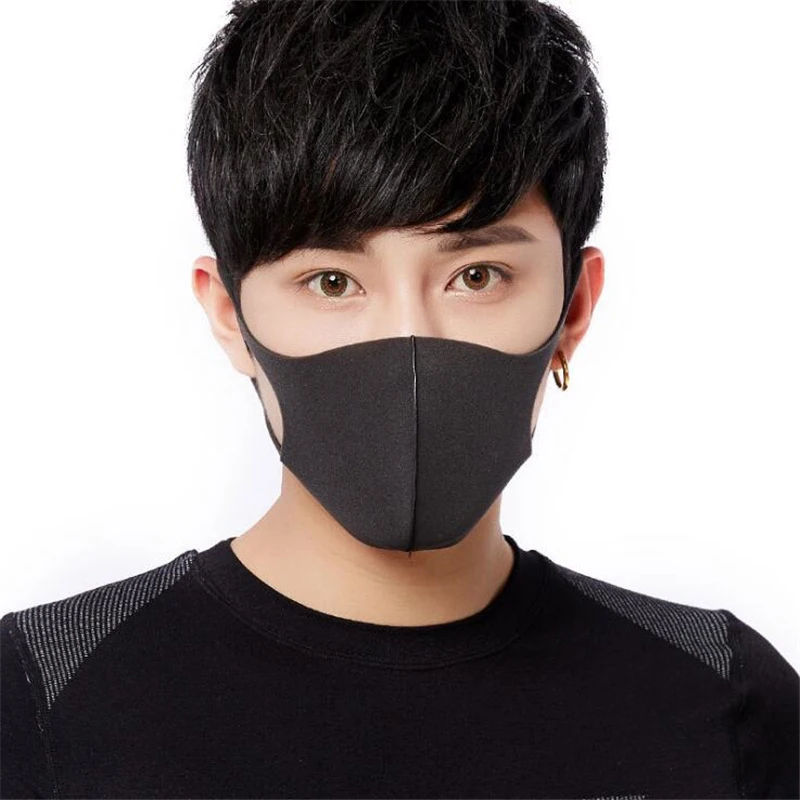 OPHAX 1 шт. черный, белый цвет рот маска моющиеся хлопок защитное, против пыли многоразовые унисекс