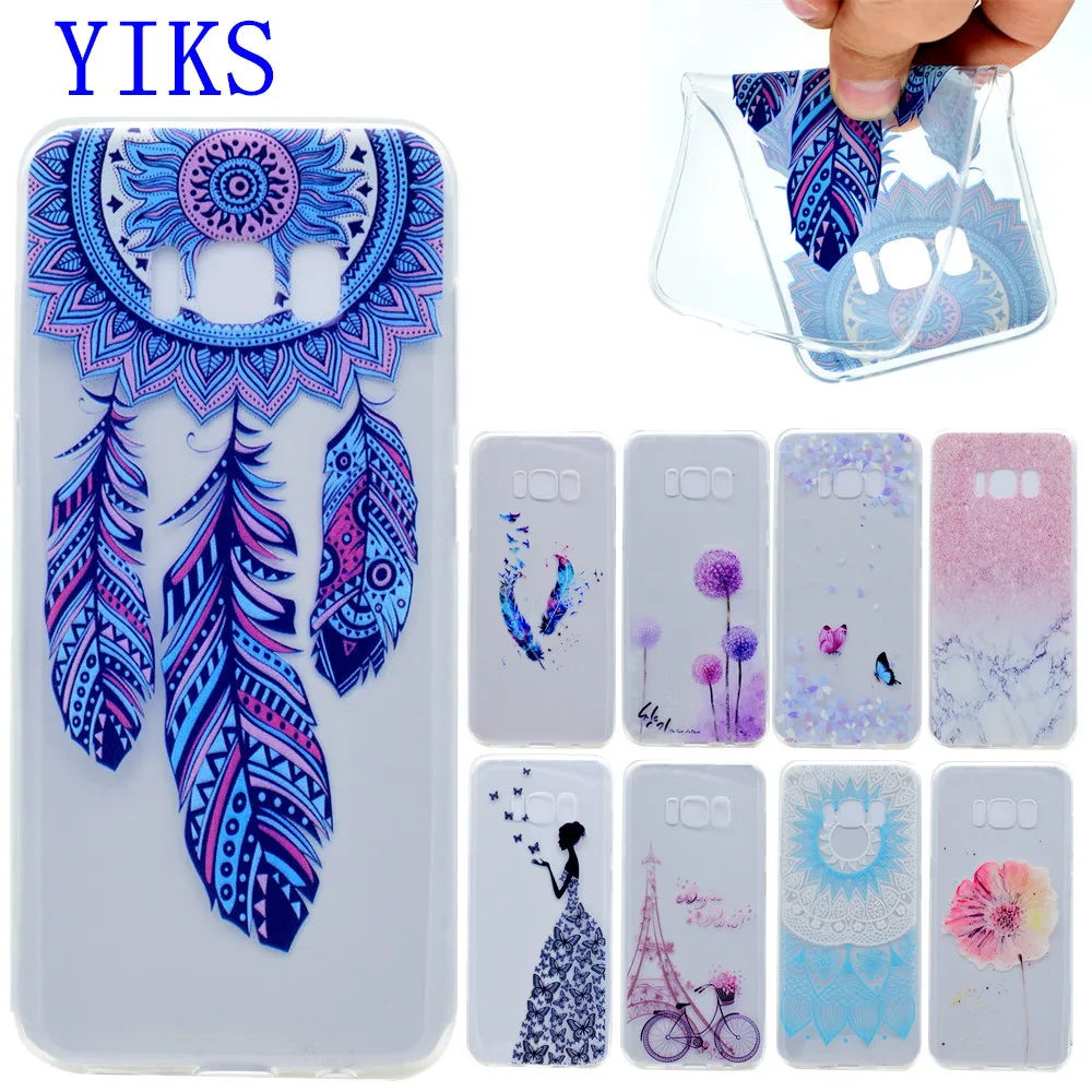 

Soft Case For Coque Samsung Galaxy S8 Plus Transparent Colored Drawing Soft Silicon Back Cover For Fundas Samsung S8 plus Case