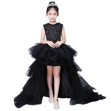 Girl Evening Black Dress Model Walk Show Princess Dress Children Drag Tail Wedding Dress Piano Performance Dress Flower Boy Host Girl Evening Black Dress Model Walk Show Princess Dress Children Drag Tail Wedding Dress Piano Performance Dress Flower Boy Host