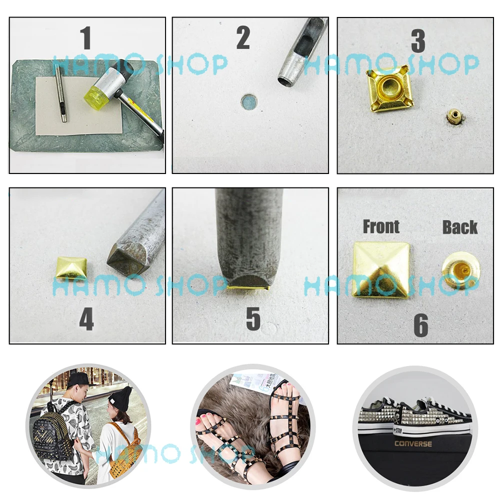 Metal Rivets Metal Studs Leather Rivets 100pcs Metal Fashion Rivet Spike Studs For Leather Clothing Decoration