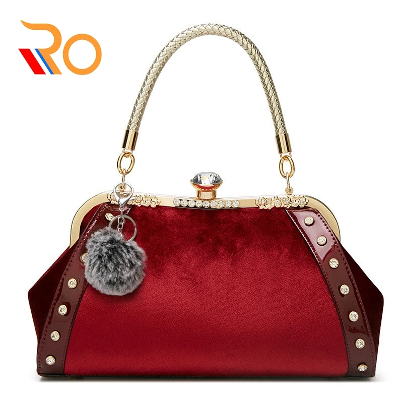 السيدات الكتف Crossbody حقائب النساء حقائب المخملية جلد اليد للنساء رسول الأعلى مقبض حقيبة دلو مع الكرة
