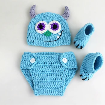 

The Fashion Children's Photography Clothing One Hundred Days Wool Hand-knit Monster Clothes 0-3months