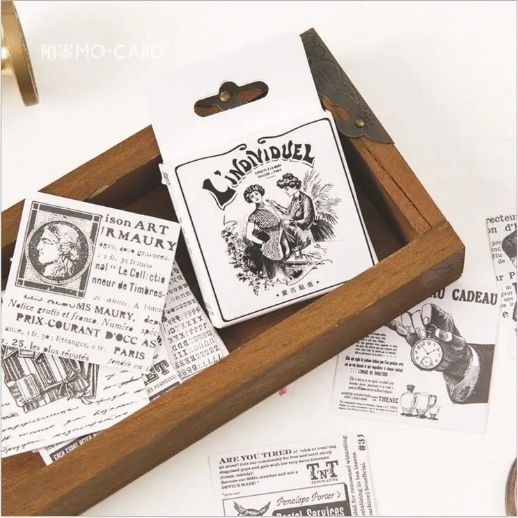 

45Pcs/pack Vintage Modern Life Newspaper Decoration Seal Stickers DIY Planner Diary Scarpbooking Index Lable Stickers Escolar