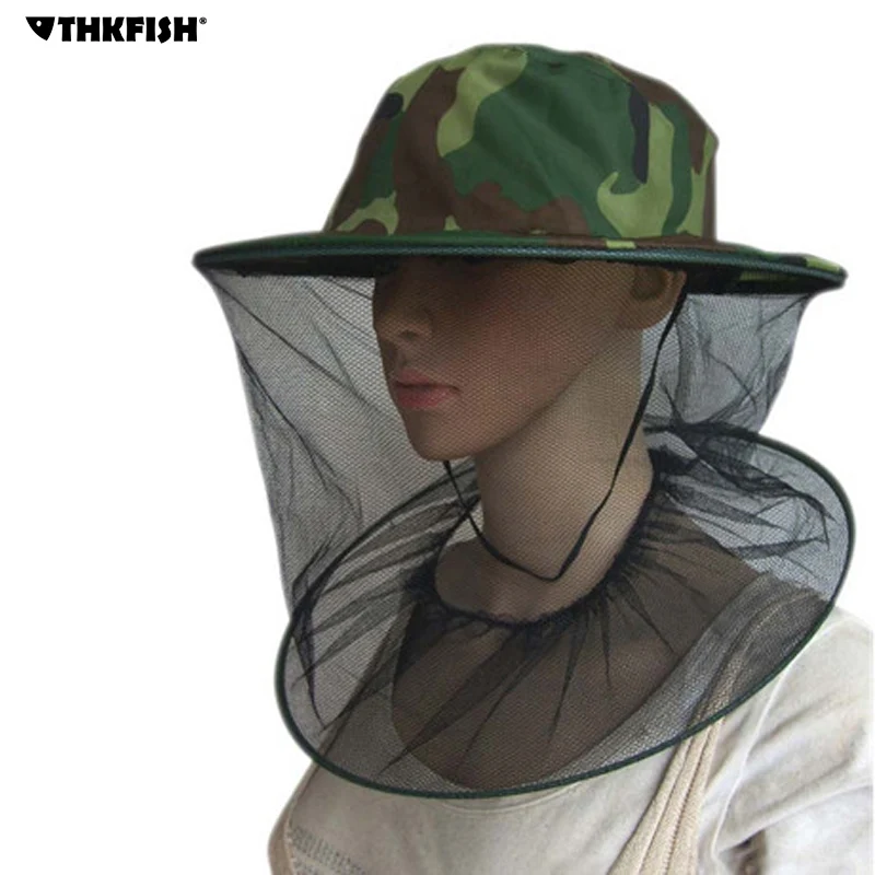 

THKFISH Fishing Hat Cap Camouflage Beekeeping Gauze Caps Anti-mosquito Hats Summer Sun Protection Hat Outdoor Fishing Hats