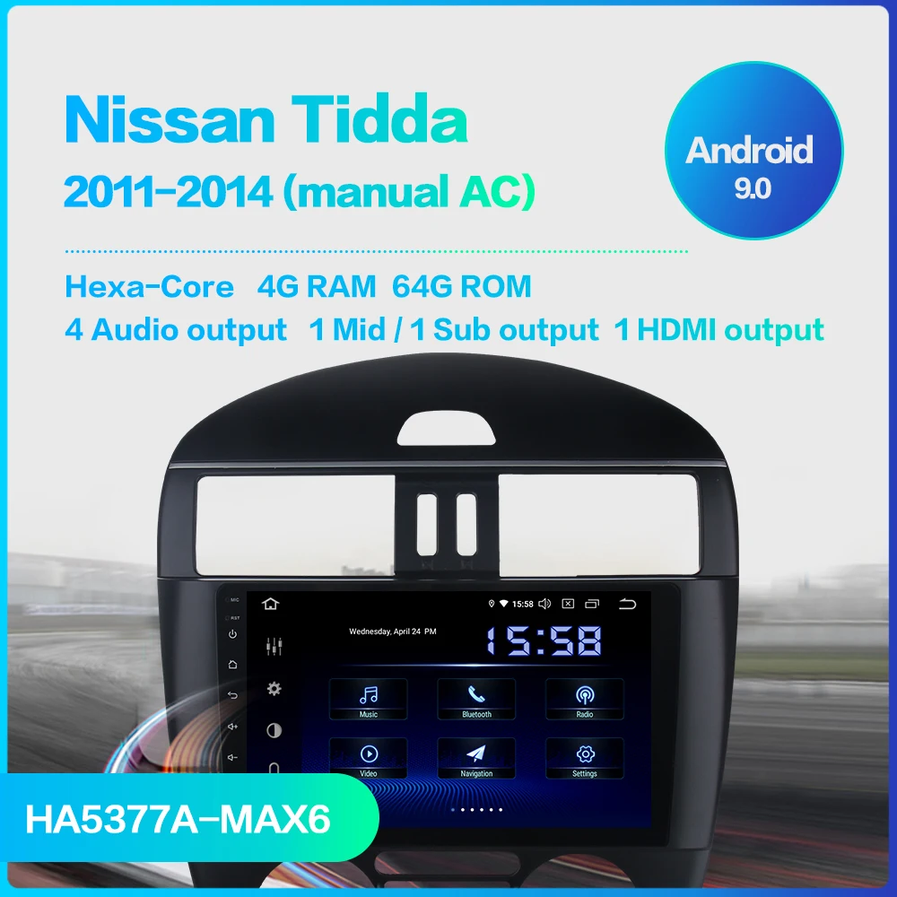 Cheap Car Radio Android 9.0 Unit for Nissan Tiida 2011 2012 2013 2014 Vehicle GPS Navigation MP3 Video Multimedia IPS Auto Maual AC 2