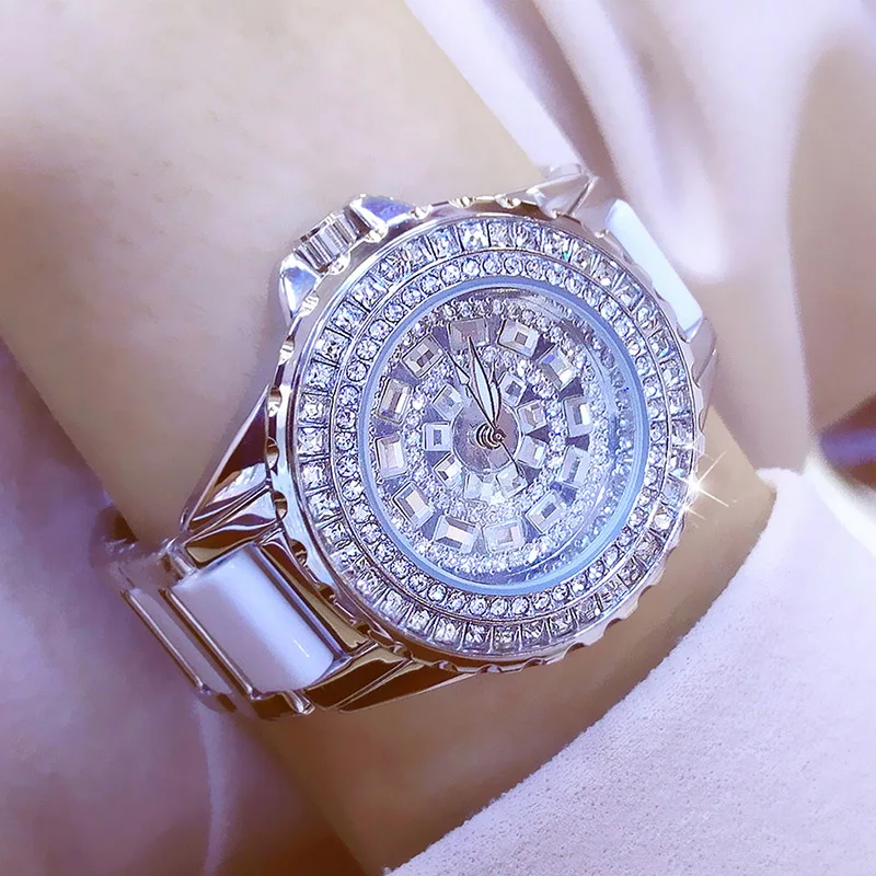 Модные женские наручные часы Роскошный бренд кристалл платье Bling Diamond Стразы