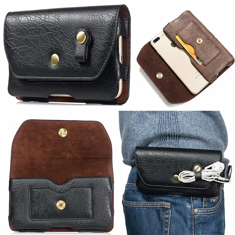 

Leather Waist Bag Clip Belt Pouch Case For DOOGEE S95 S68 S90 Pro S80 BL5500 S55 S70 Lite BL9000 S60 S50 Pro With Card Holder