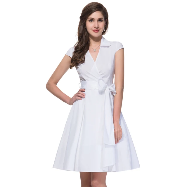 white rockabilly dress