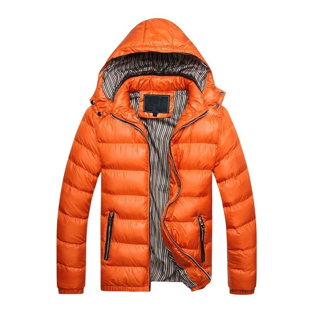 Мужская одежда, зимнее пальто, мужские парки, повседневные тонкие пальто и куртки, парка, мужская куртка с капюшоном North Facce, Мужская парка, мужские пальто - Цвет: orange