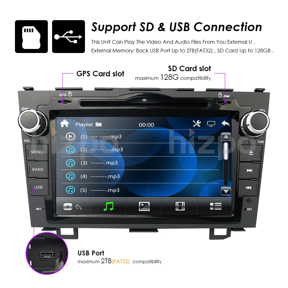 Для HONDA CRV 2007-2011 gps навигация " 2 din автомобильный монитор Bluetooth RDS радио рулевое колесо управление USB Сабвуфер AUX CAM-IN