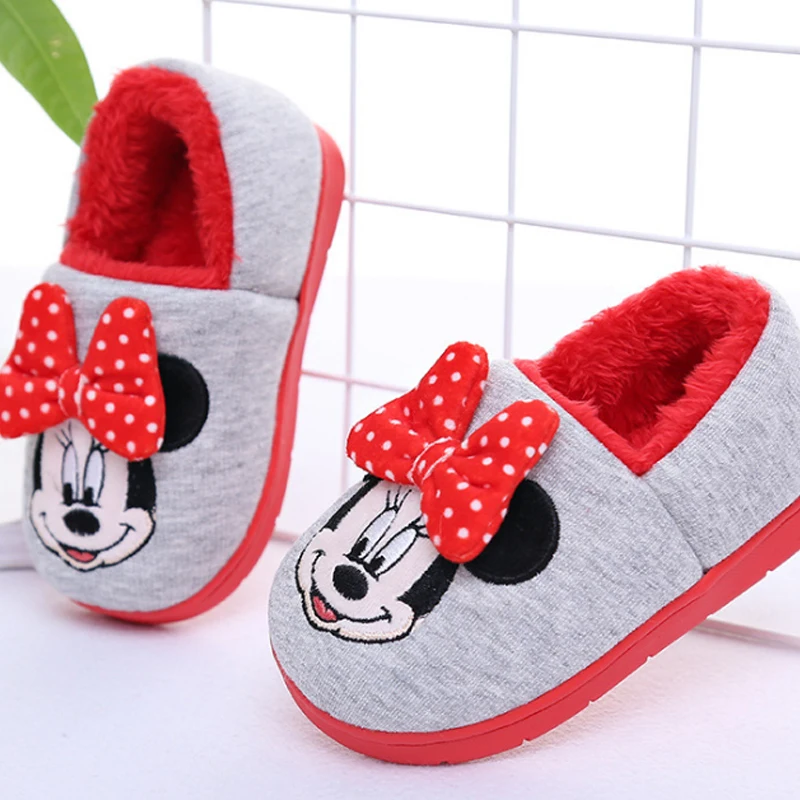 Disney/Детская Хлопковая обувь домашние тапочки с героями мультфильмов для девочек