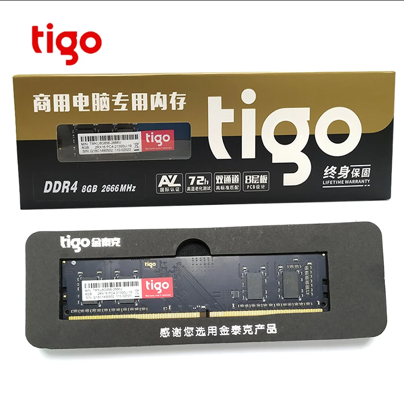 Tigo RAM 8GB 2666MHz Память DDR4 Memoria DDR 4 288 PIN для настольного ПК игра Ram пожизненная