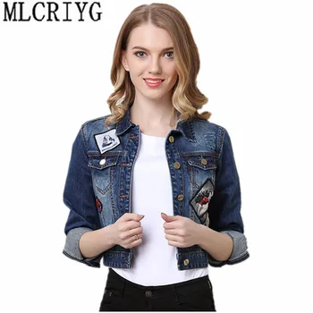 

2019 Women's Spring Jackets Short Denim Jacket for Women veste jeans femme Woman Coat Female Autumn jaqueta feminina YQ056