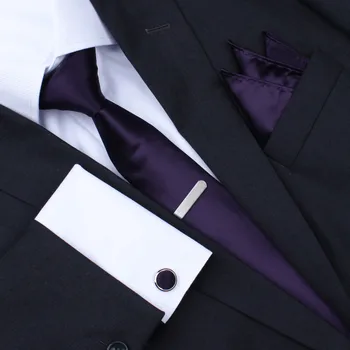 

HAWSON Fashionable Design Suit Tie Pocket Square Set with Button Cover Cuff-links and Tie Clip for Men, Gift for Father/Dad