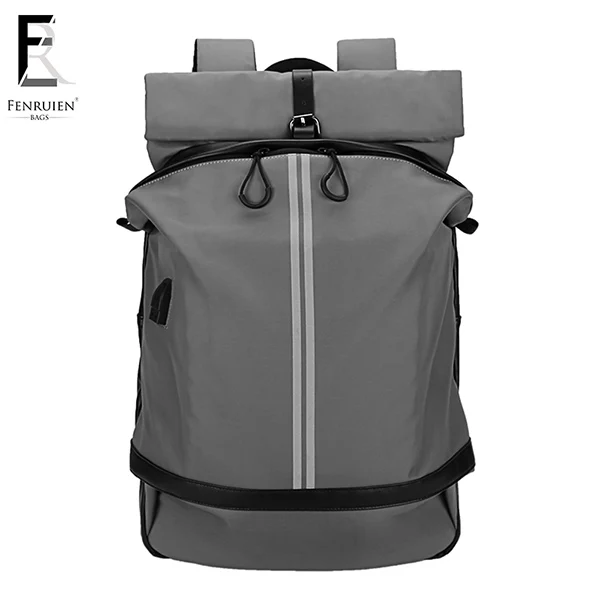 FENRUIEN, водонепроницаемый, 15,6 дюймов, рюкзак для ноутбука, мужской, Повседневный, рюкзак для подростков, девочек, рюкзак для путешествий, USB, Mochila, женский, мужской - Цвет: Серый