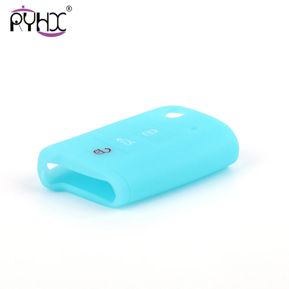 RYHX Silicone Car Key Case Cover For POLO Santana Tiguan SUV Passat B6 Bora Sagitar Up Scirocco yeti Fabia Spaceback Goft 7 | Автомобили и
