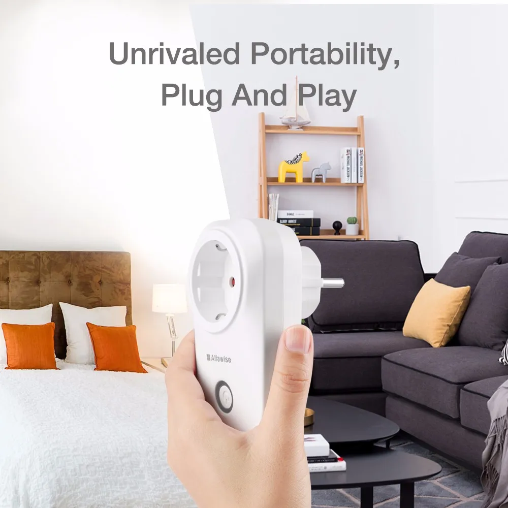 Alfawise Wi Fi Smart Plug разъем стандарта Великобритании приложение управление мощность