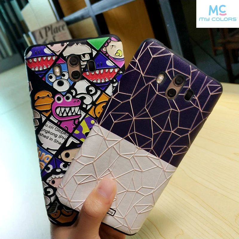 

For Huawei Mate 10 Case / For Huawei Mate 10 Pro Cover Silicon Full Relief Paint Anti-knock Phone Protection Capa Mate10 Funda