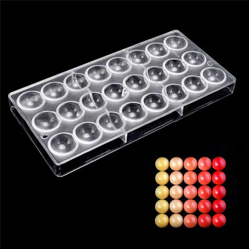 

2019 newly Clear Hard Chocolate Maker PC DIY 24 Half Ball Candy Mold Mould Bakeware Tools YU-Home
