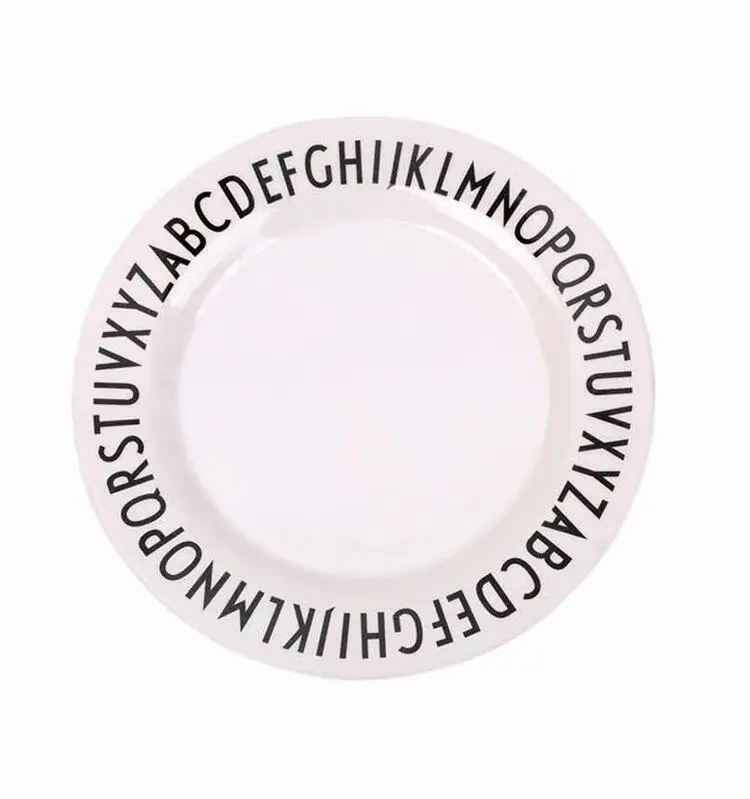 Children's Alphabet Plate Baby Anti-fall Dishes Number Letter Tray Food Supplement Training Triangle Rectangle Tableware 1258 - Цвет: Plate