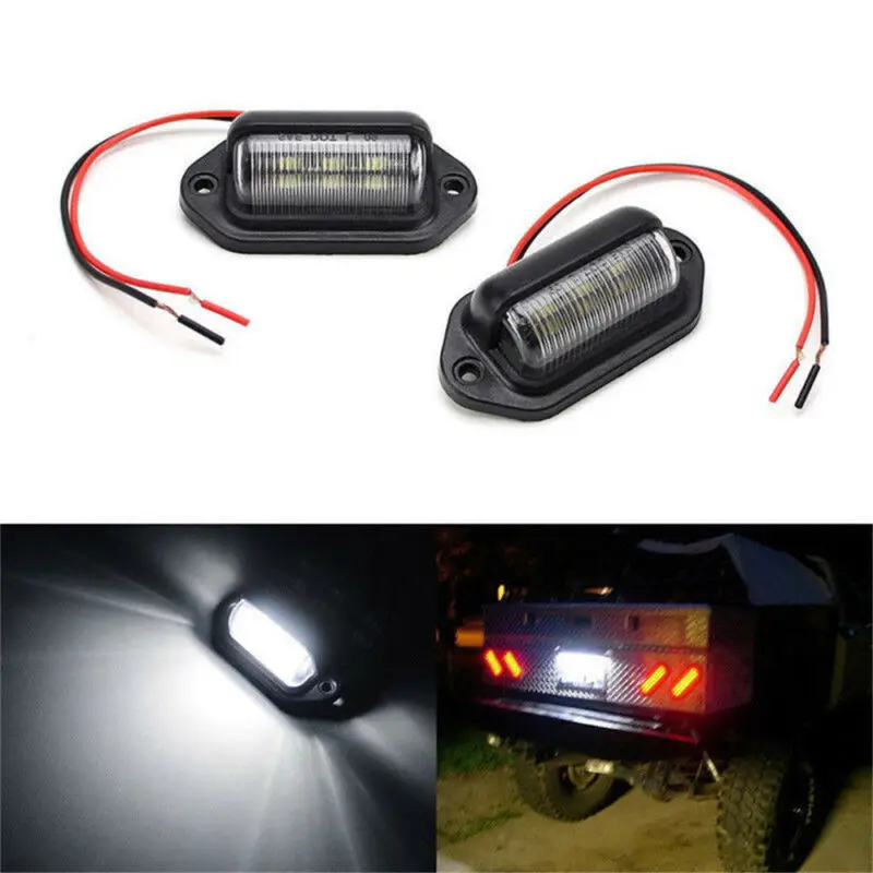Waterproof IP65 6-LEDs 12V License Plate Light Truck Trailer Step Lamp Auto License Plate Lights Car Accessories ► Photo 3/6