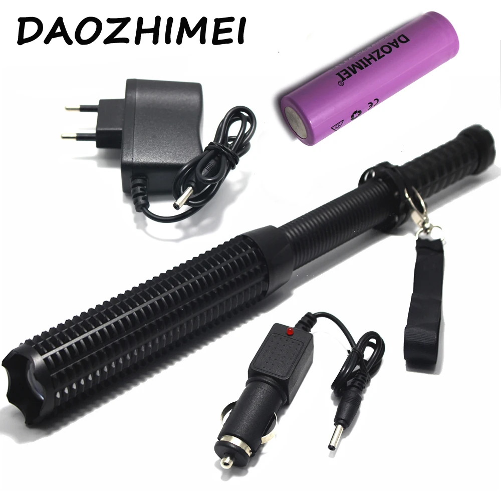 

Powerful led flashlight 18650 Q5 Telescopic baton self defense police 1101 Patrol LED rechargeable flash light