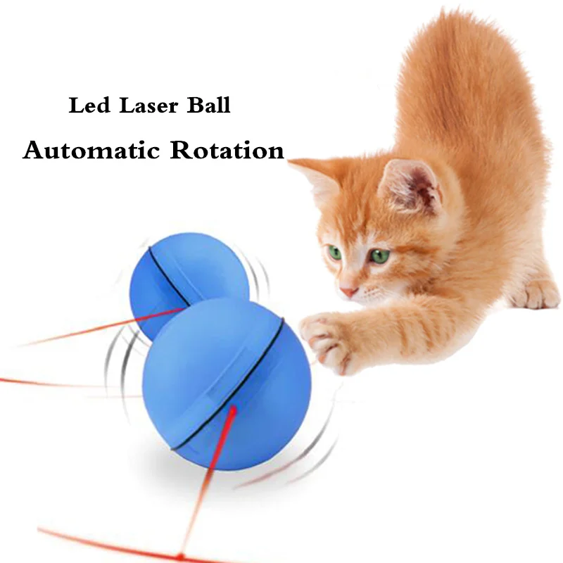 3 Colors Magic Led Autimatic Rotation Laser Ball Pet Cat kitty Funning