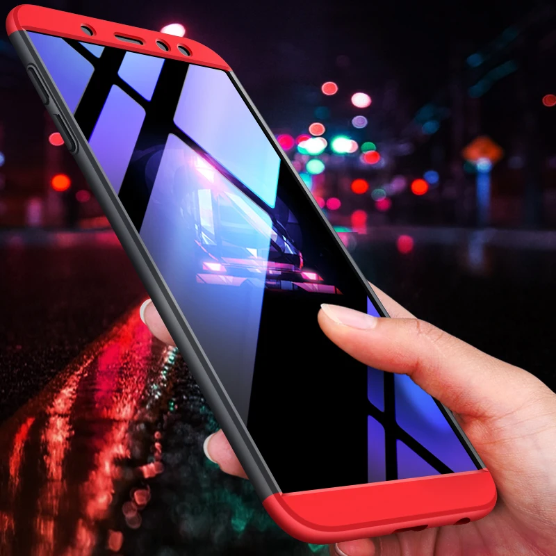 For Samsung Galaxy A6 2018 Case 360 Degree Full Body Cover Case For Samsung A6 2018 Hybrid Shockproof Case With Tempered Glass