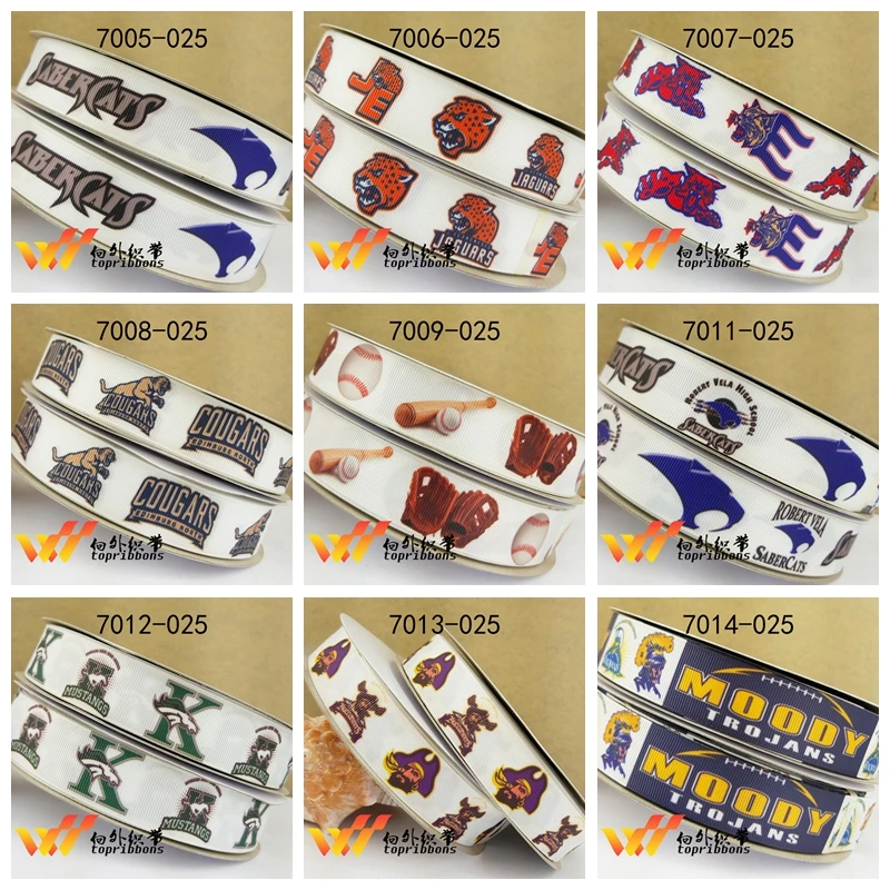 

Free shipping 50 yard sport printed grosgrain ribbon 7014