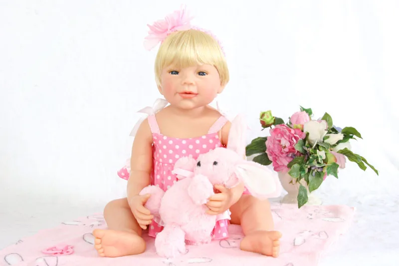 55 см полный Силиконовый Reborn Baby Doll Игрушки для девочек 22 дюймов новорожденная принцесса младенцы кукла подарок на день рождения ребенок купаться Играть Дом игрушка