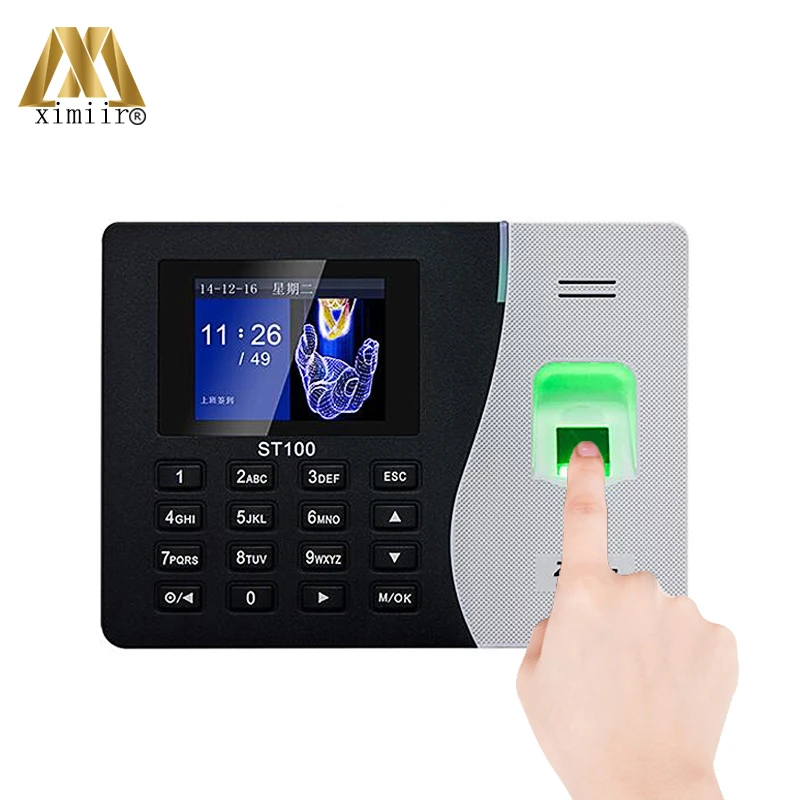 

New arrived ZK ST100 SSR Fingerprint Optional Battery Time Clock Recorder Auot Excel Report Employee Electronic Fingerprint Time