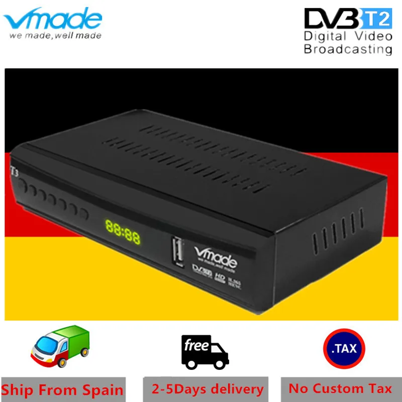 

Vmade DVB T2 terrestrial receiver HD 1080P DVB-T2 TV Tuner TV Box DVB T2 H.265 HEVC support youtube WIFI AC 3 Hot sales Germany
