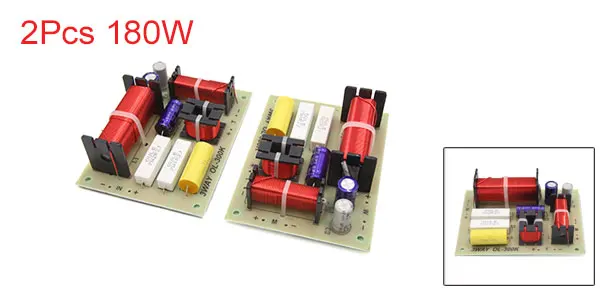 2Pcs 180W 3 Way Audio Speaker Frequency Divider Aplifier Crossover Filters Board 4800Hz Universal for Car Auto UXCELL
