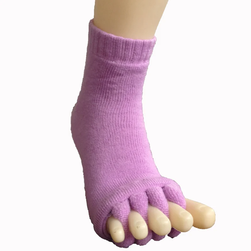 Newly 1 Pair Massage Five Toes Separator Socks Foot Alignment Pain