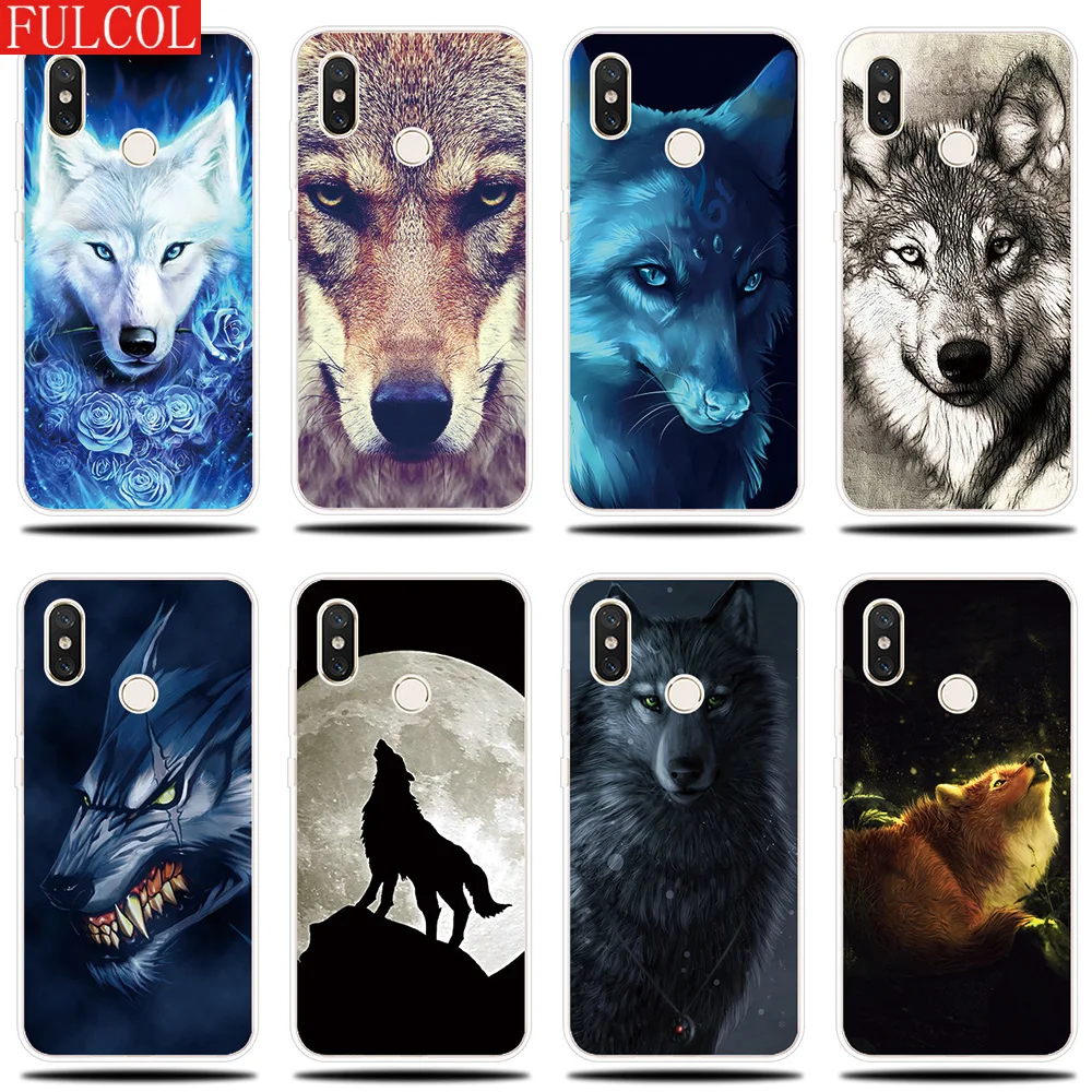 

Silicone Case For Xiaomi Mi 5X A1 A2 6 6X Note 3 Cover Wild Wolf Couqe For Mi 8 9 SE Lite Pro Mix 2 S 3 Pocophone F1 Phone Case