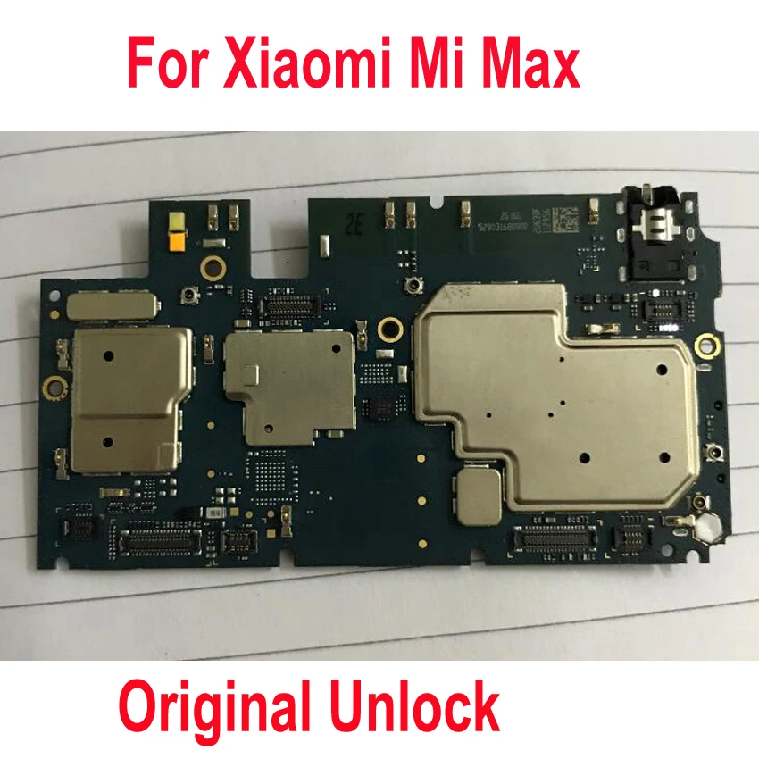 Firmware global Original ha usado la prueba de trabajo desbloqueado placa base para Xiaomi mi Max placa base circuitos tarifa accesorio de cable flexible Set - 2