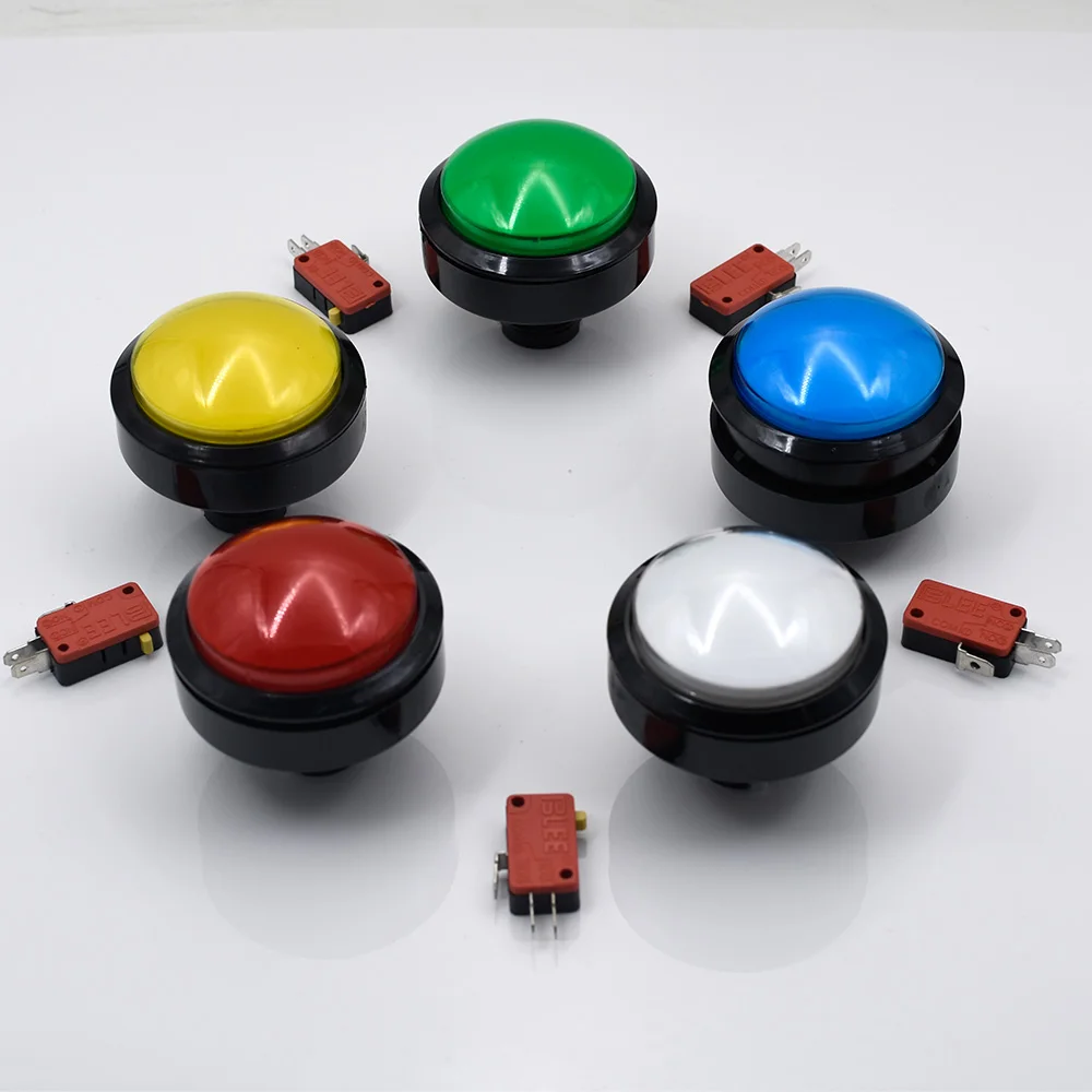 5pcs lot 60mm Convex Round Push Button LED Illuminated Momentary Push Buttons with Microswitch for DIY Arcade Game Parts  (16)