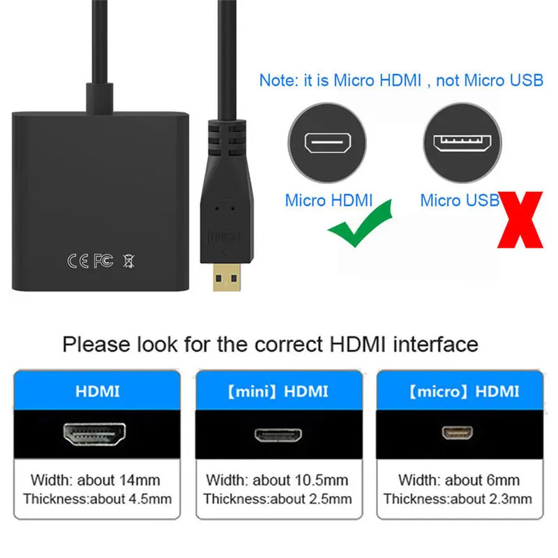 Micro HDMI вход на VGA выход Mini HDMI Мужской адаптер на VGA Женский конвертер кабель для PS3 PS4 xbox 360 tv HD tv Andorid tv Box