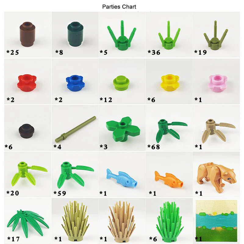 Blocos de Construção para Legoe Cidade Graden Blocos Grama Bush Flor Árvore Plantas Técnica Amigos Faça Você Mesmo Moc Brinquedo Montar Partículas 6 plantas blocos de construção para legoe técnica