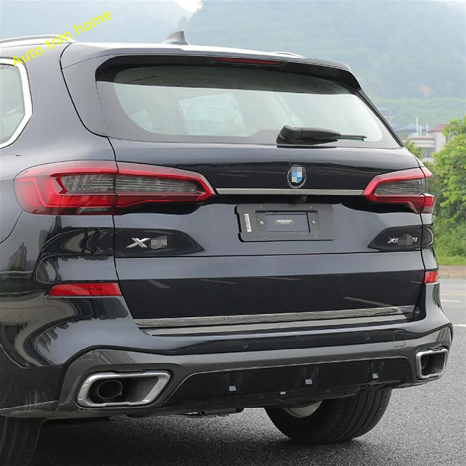 

Lapetus Accessories Fit For BMW X5 G05 2019 2020 Rear Trunk Tailgate + Upper Tail Door Decoration Strip Streamer Cover Trim