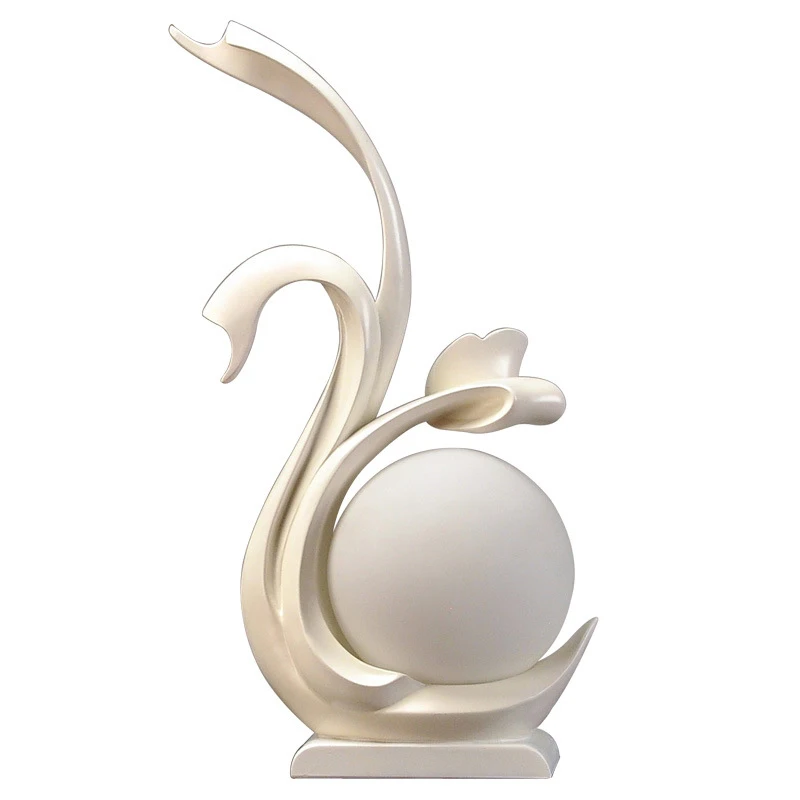 

Europe Couple Swan Lovers Abstract Model Statue Figurine White Resin Crafts Ornament Miniatures Wedding Room Decoration Wedding