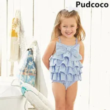 Детский комбинезон для новорожденных; Детский комбинезон без рукавов с оборками на бретелях; летняя одежда в полоску с бантом