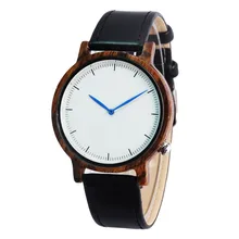 Usine en gros Zèbre En Bois De Mode de Montre-Bracelet Pour Hommes Cadeaux Avec Véritable Cuir De Vachette Bracelet Bois Montre