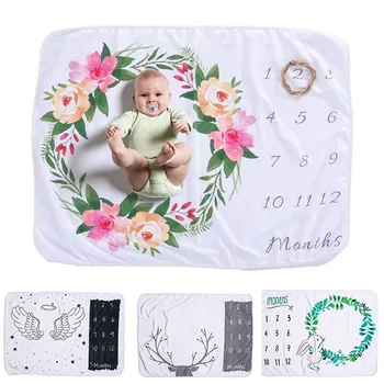 

Baby Monthly Milestone Blanket Month Print Photography Prop for Baby Girl Boy Store