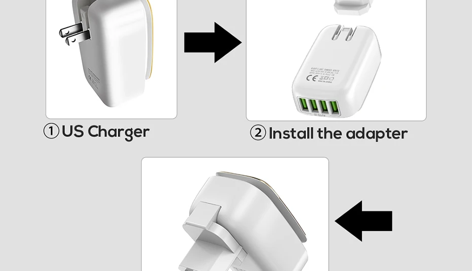 TOPK 4-Порты и разъёмы EU/US/UK/AU разъем 22W USB Зарядное устройство светодиодный светильник авто-ID заграничного паспорта сетевой адаптер Универсальный мобильный телефон Зарядное устройство