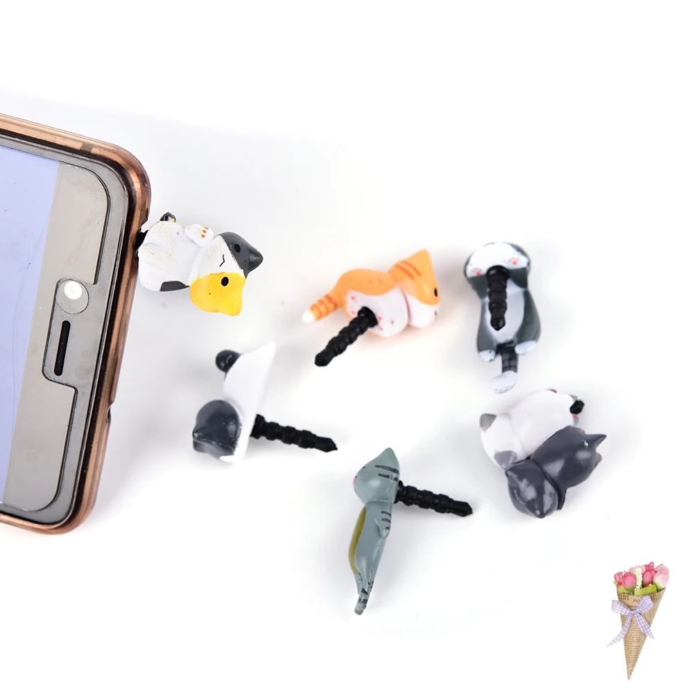 

Earphone Jack Cute Anti dust Dirt-resistant Plug Cheese Cats 3.5mm Adapter to Phone Stopper Cap for iphone 5 5s 5c