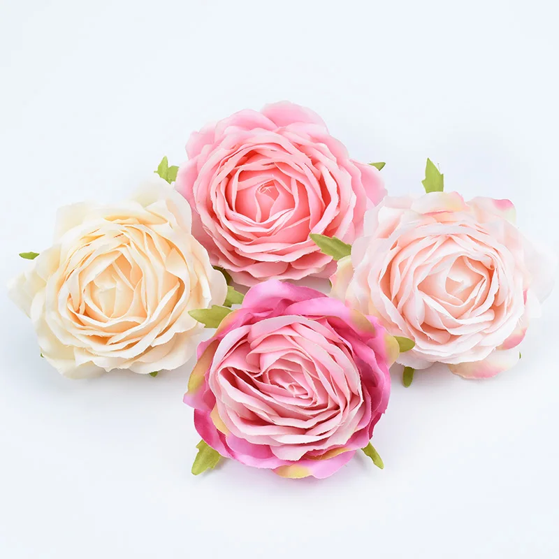 Высокое качество 8 см Шелковая головка розы цветок стены Искусственные декоративные цветы для скрапбукинга поддельные растения Свадебные украшения дома
