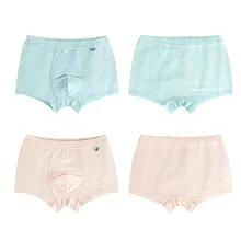 2 шт./партия, нижнее белье для мальчиков из органического хлопка однотонные шорты для малышей трусы-боксеры для мальчиков, детское нижнее белье для подростков От 3 до 12 лет
