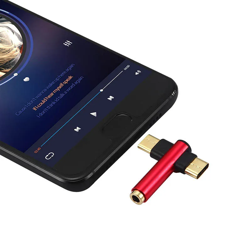 

Type-C to Type C 3.5mm Aux Jack Charging Audio Adapter 2 In 1 USB C Splitter Adapter for Huawei P30 Xiaomi redmi 6 5X Samsung